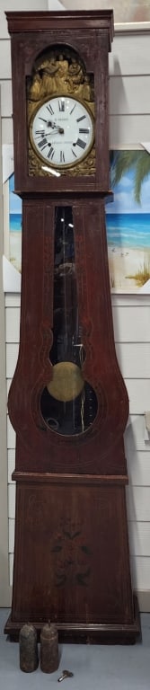 Antique French H. Orange Comtoise Style Clock (1 of 8)