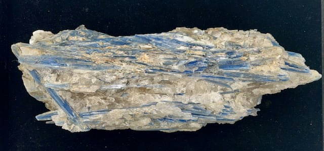 12" Kyanite and Quartz Cluster: Large Blue Kyanite and Quartz Cluster. Approx. 4"W x 12"L. Photos are considered part of the description and condition. 505-3