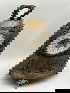 Rare Tiffany & Co. Antique Brass Clock.