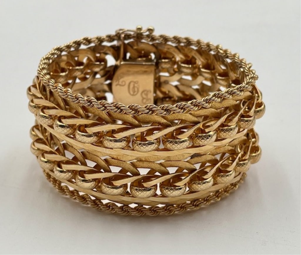 14k Double Woven Rope Edge Bracelet - 94.1g (1 of 13)