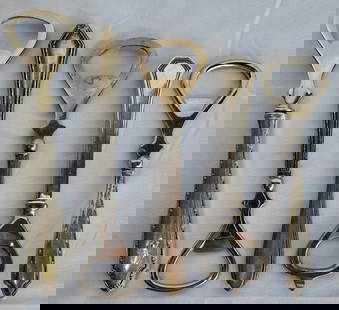 5 Vintage Sterling Handle Bottle Openers: 5 Vintage sterling handle bottle openers. Sizes and makers vary. Photos are considered part of the description and condition. 801-709,710