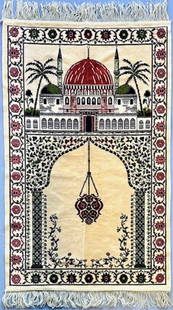 Beautiful Turkish Prayer Rug: Beautiful Turkish prayer rug. Very clean. Tagged SUTEKS MENSUCAT. Approx. 26" x 48". Photos are considered part of the description and condition.