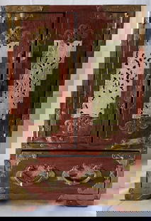 Vintage Asian Rosewood, Jade & Brass Jewelry Chest: Vintage Asian Rosewood, Jade and Brass Jewelry Chest. Approx. 12"H x 8"W x 6"D. Photos Are Considered Part Of The Description And Condition.