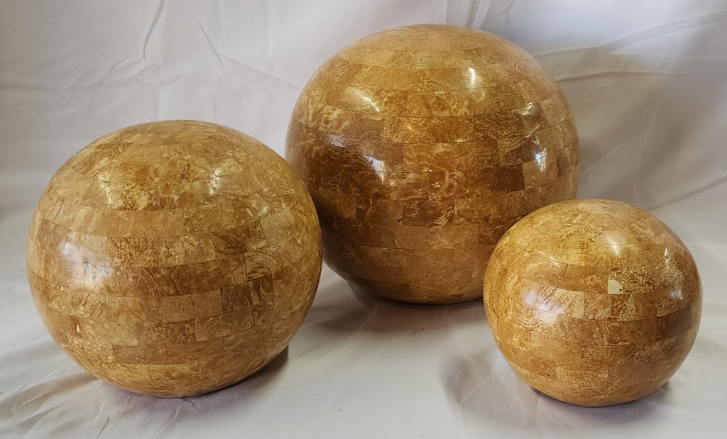 Maitland Smith Tessellated Pink Marble Spheres (1 of 8)