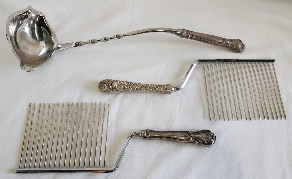Collection of Vintage Sterling Serveware: Collection of Vintage Sterling Serveware. *Gorham Sterling Punch Ladle. *Pair of Cake Breakers. Photos Are Considered Part Of The Description And Condition.