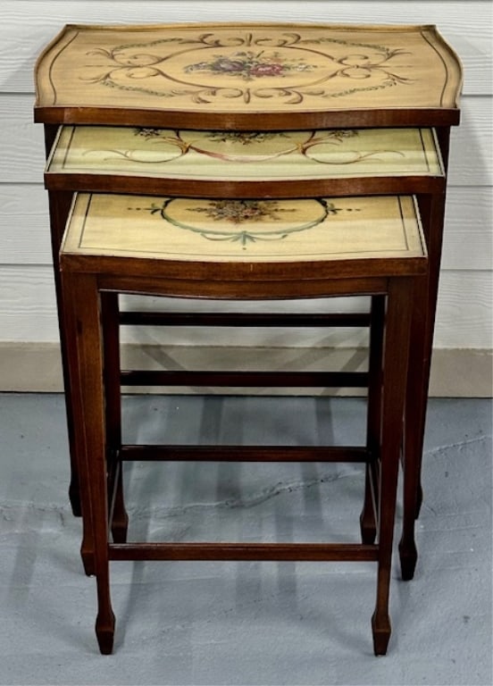 Neoclassical Style Hand Painted Nesting Tables (1 of 12)