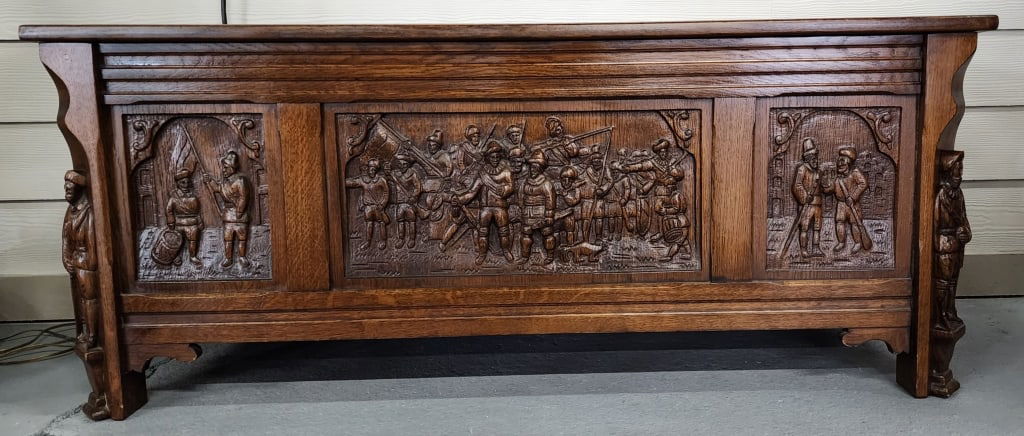 Vintage Heavily Carved Chest (1 of 8)