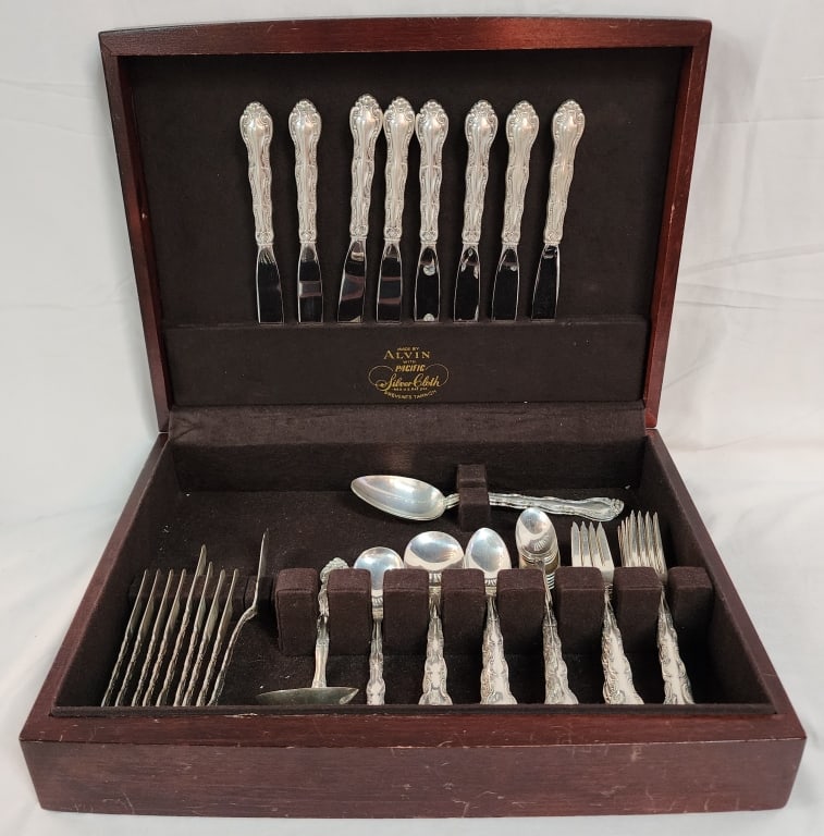 French Scroll Alvin Sterling Flatware - 4lbs 3.4oz (1 of 7)