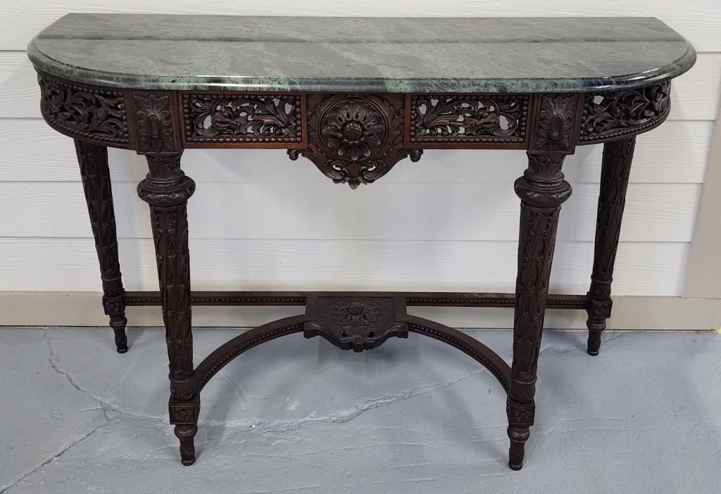 Intricately Carved Vintage Marble Top Table (1 of 9)