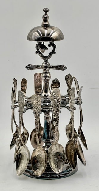 12 Sterling Spoons w/ Caddy & Bell (1 of 14)