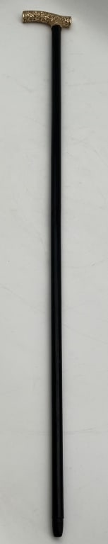 Antique 14k Gold Embossed Fritz Handle Cane (1 of 13)