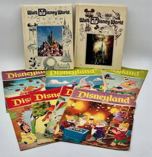 Collection of Disney Memorabilia: Collection of Disney memorabilia featuring: (2) Walt Disney hardcover books: "20 Magical Years" and standard issue annual book. (7) Disneyland magazines for young readers issue numbers: 5, 23,
