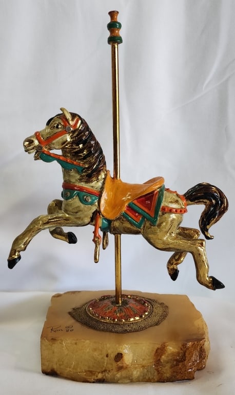 Signed Ron Lee Carousel Horse on Onyx Base (1 of 12)