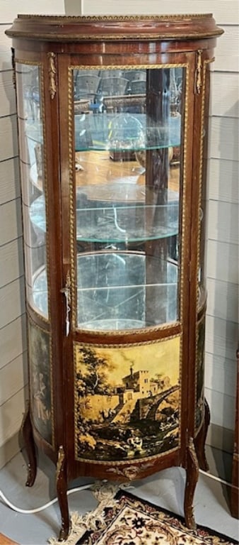 Beautiful Vintage French Demilune Curio Cabinet (1 of 16)