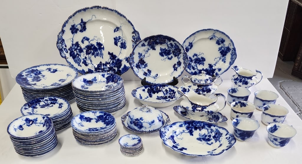 Collection of Flow Blue Dinnerware & Serveware (1 of 10)