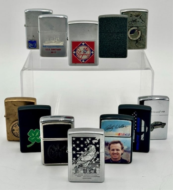 Collection of (12) Assorted Zippo Lighters (1 of 9)