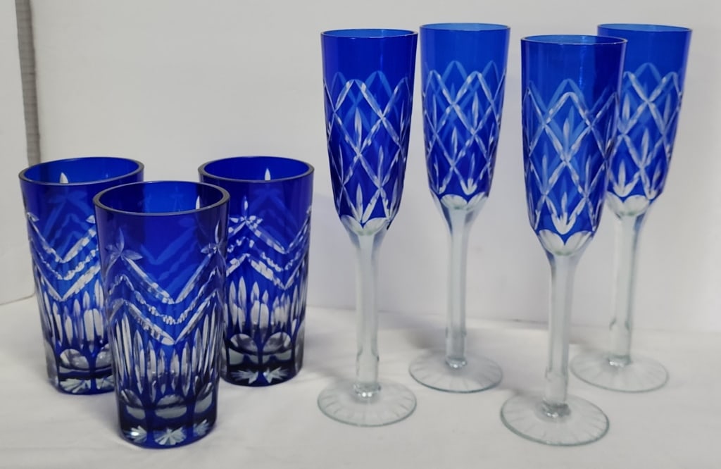Bohemian Cut To Clear Glassware (1 of 5)