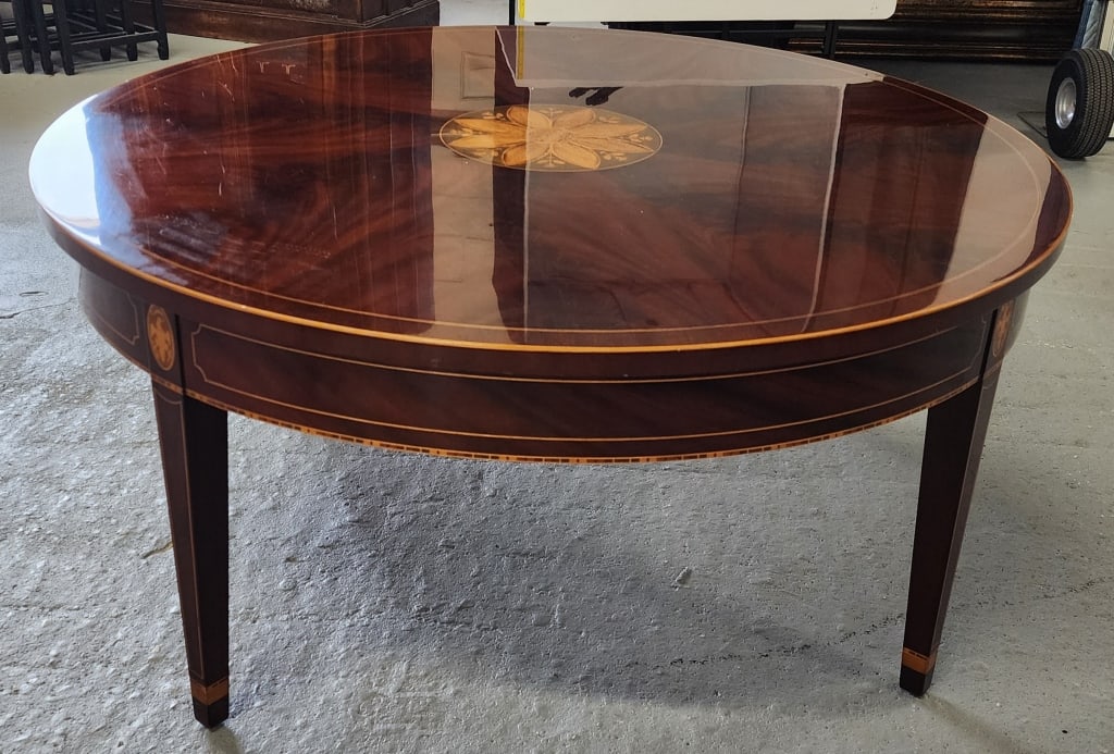 Kindel Winterthur Inlaid Mahogany Coffee Table (1 of 8)