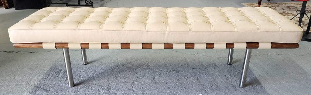 Barcelona Style Tufted Leather Gallery Bench (1 of 11)