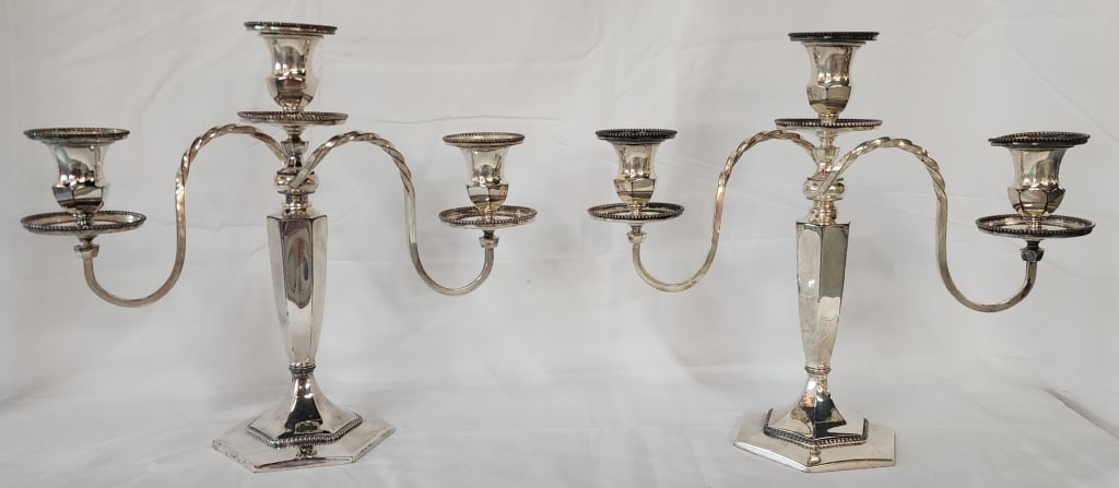 Pair of Wilcox Silverplate 3 Arm Candelabras (1 of 10)