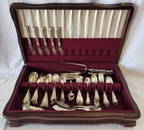 Collection of Sterling Flatware in Wooden Box 90.64 Troy oz