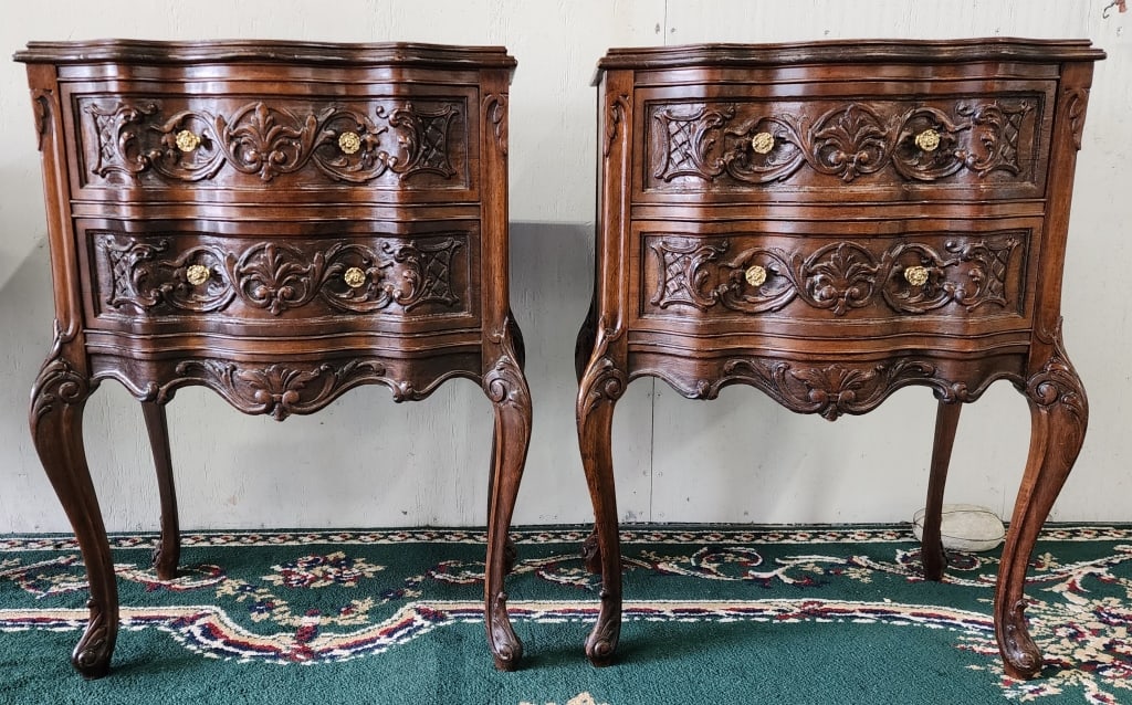 Pair of Antique Style Carved French Side Tables (1 of 11)