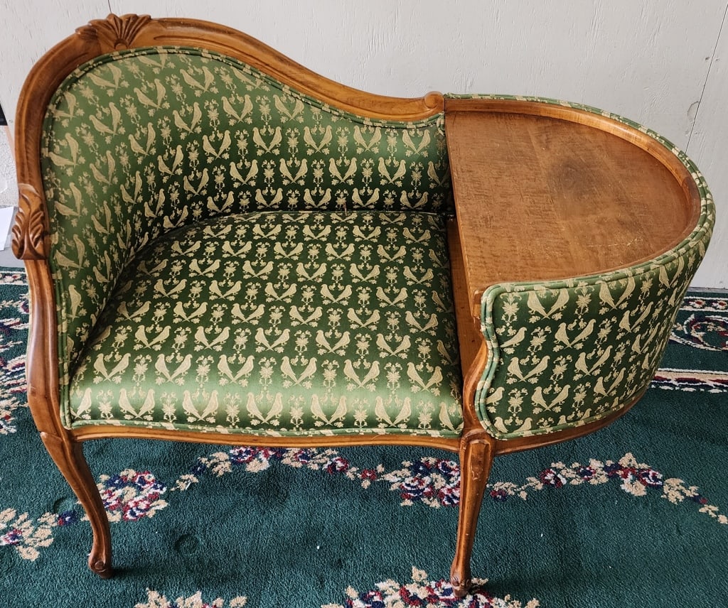 Vintage Upholstered Gossip Bench (1 of 6)