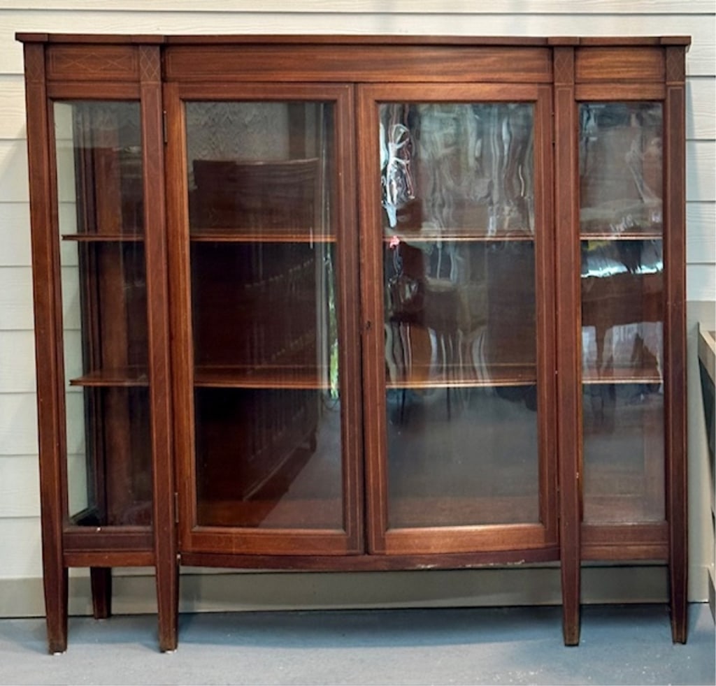 Glass Bow Front China Cabinet with (2) Shelves (1 of 9)