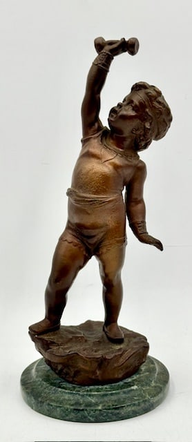 Nicholas Lecorney Bronze Putti Exercising Statue (1 of 9)