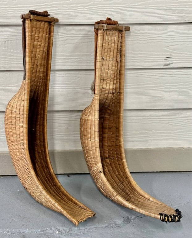 Pair Of Vintage Jai Alai Wicker Cesta Baskets Auction Pair Of Vintage Jai Alai Wicker Cesta Baskets Auction