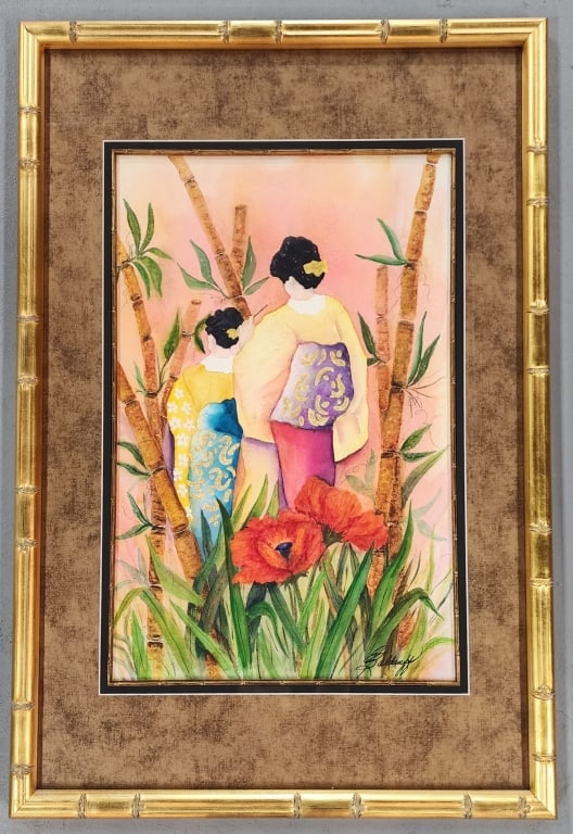 Signed & Framed Edith Baldouff Water Color (1 of 5)
