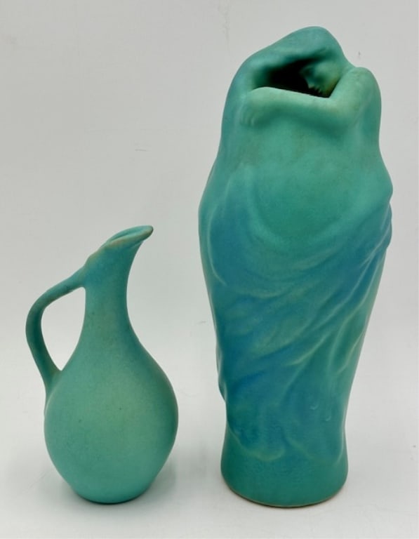 Pr. of Vintage Turquoise Van Briggle Pottery (1 of 9)