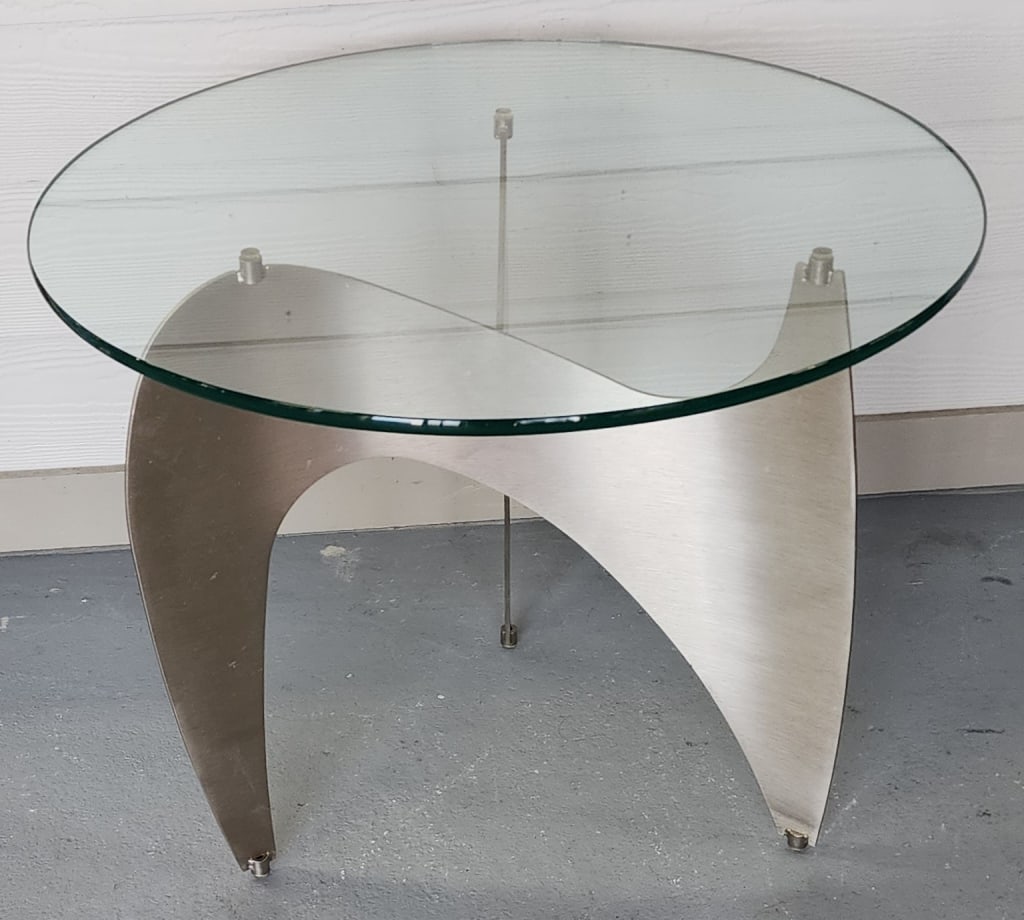 Mid Century Style Glass Top Side Table (1 of 6)