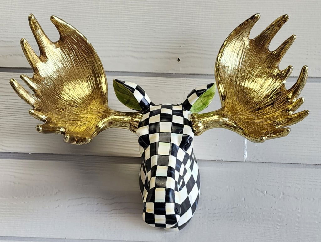 Mackenzie-Childs Courtly Check Sm. Moose Head (1 of 8)