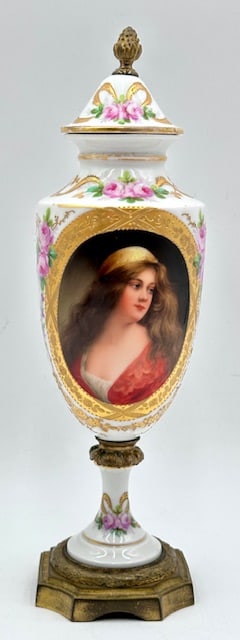 Hand Painted Marked Sevres Porcelain  Mounted Vase (1 of 14)