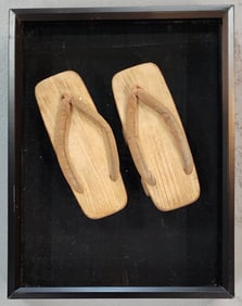 Vintage Japanese  Geta Sandals in Shadow Box