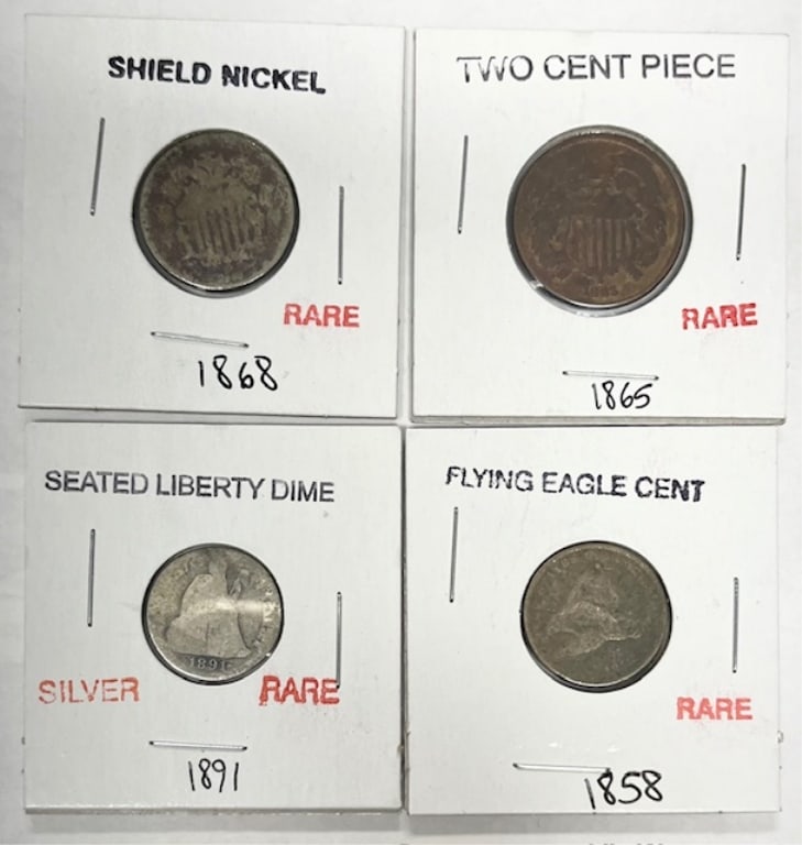 4 Rare 19th Century US Coins (1 of 13)