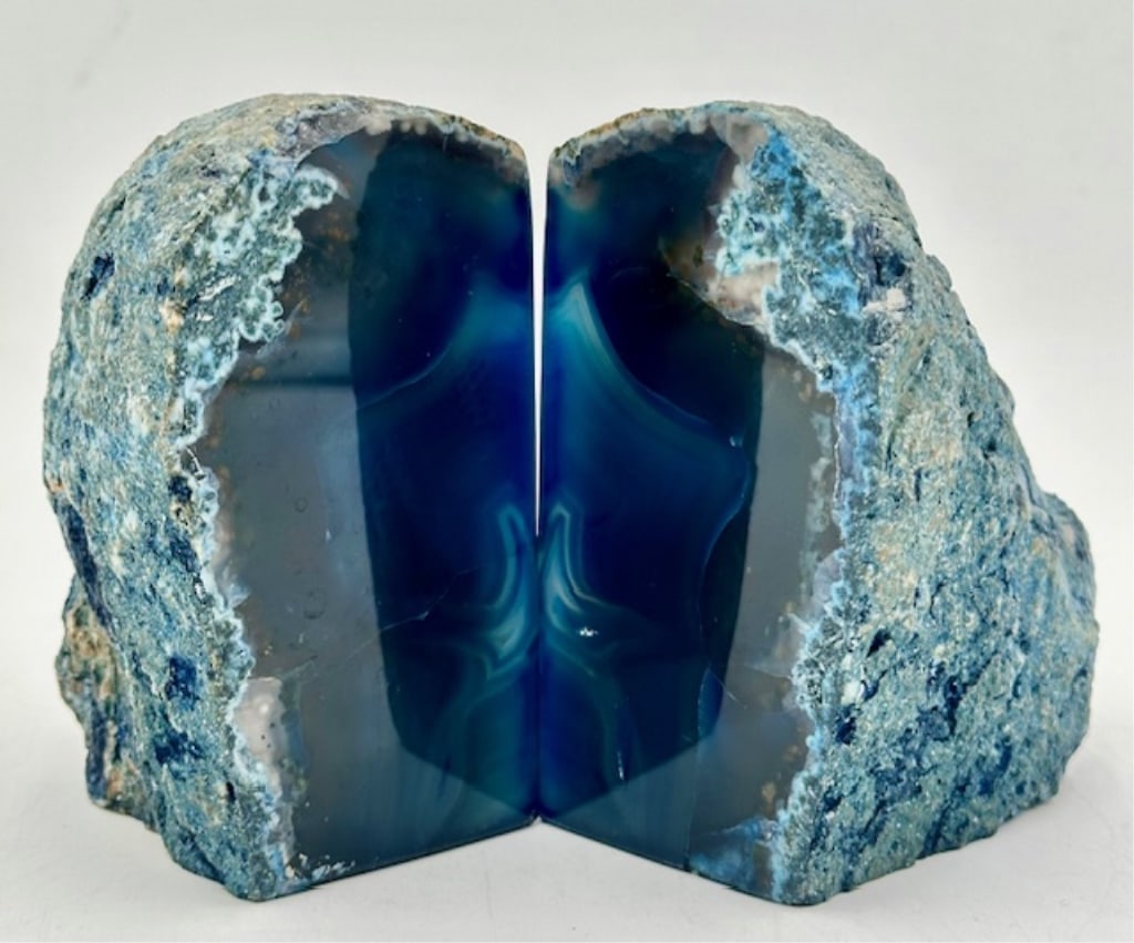 Pair Blue Geode Agate Crystal Bookends (1 of 13)