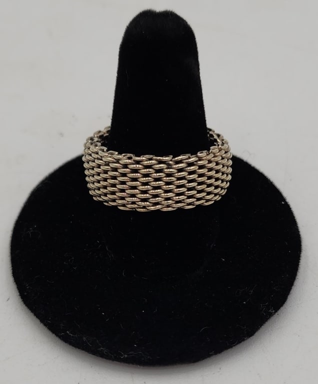 Tiffany & Co. Sterling Silver Somerset Mesh Ring (1 of 4)