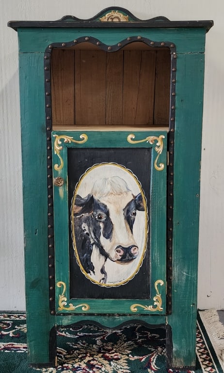 Vintage Hand Painted & Signed Farmhouse Cupboard (1 of 7)