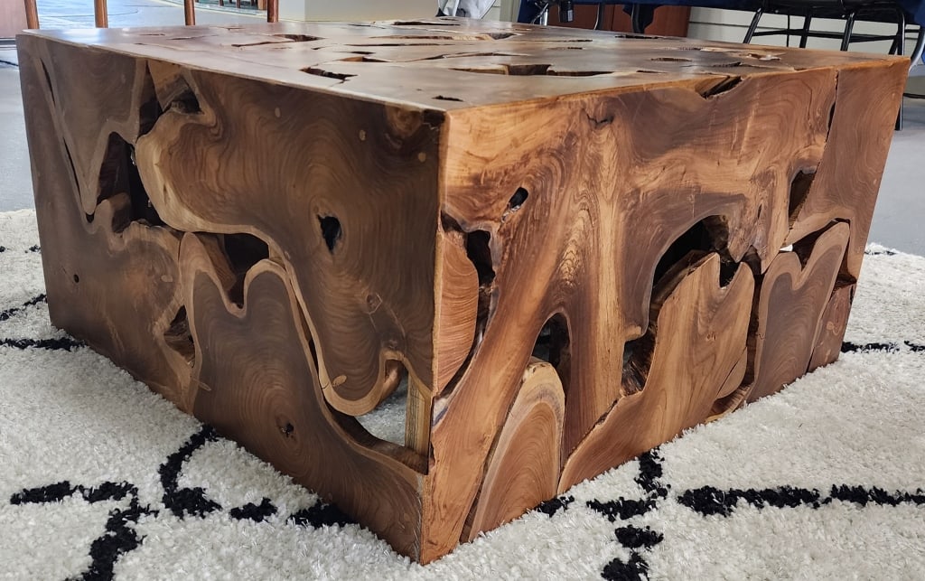 Unique Organic Teak Slab Coffee Table (1 of 6)