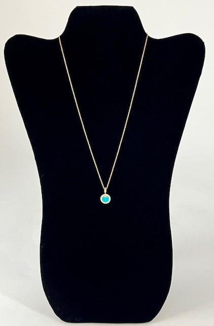 18k David Yurman Turquoise Pendant Necklace -4g (1 of 14)