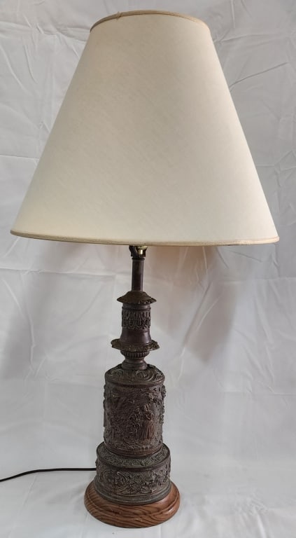 Vintage Victorian Style Embossed Brass? Table Lamp (1 of 5)