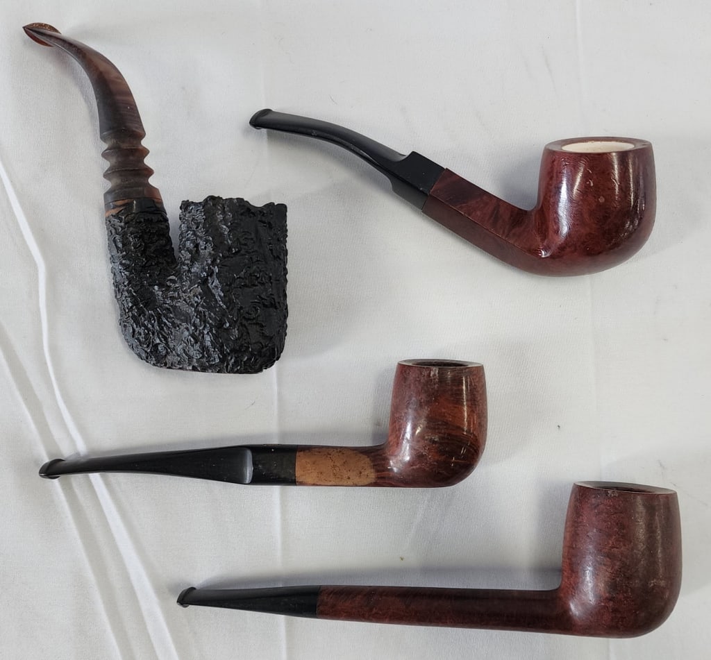 Collection of 4 Vintage Wooden Tobacco Pipes (1 of 7)