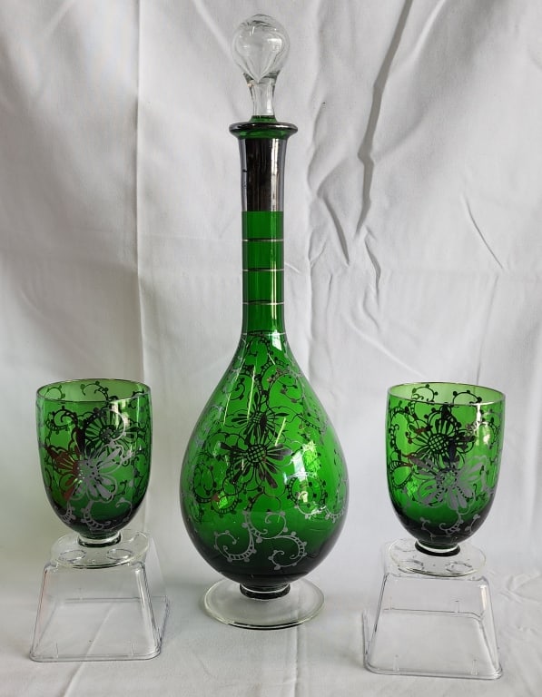 Vintage Venetian Glass Decanter & Glasses (1 of 9)