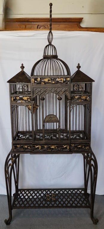 Victorian Style Architectural Cast Iron Bird Cage (1 of 7)