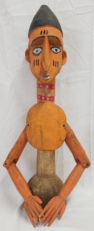 Carved African Mali Bamana Puppet: Carved African Mali Bamana puppet. Approx. 25.5"H. Missing part of one finger. Photos are considered part of the description and condition. R