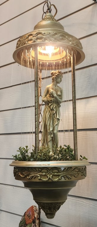 Vintage MCM Goddess Rain Oil Hanging Lamp (1 of 6)