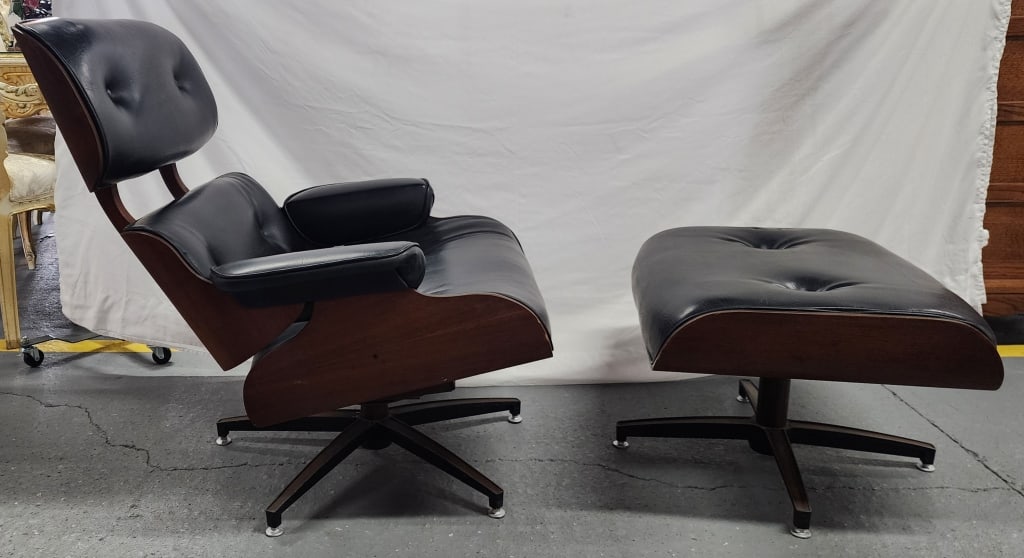 Mid Century Eames Style Lounger Chair & Ottoman (1 of 5)