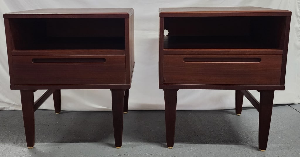 Pr. MCM Danish Teak Single Drawer Nightstands (1 of 6)